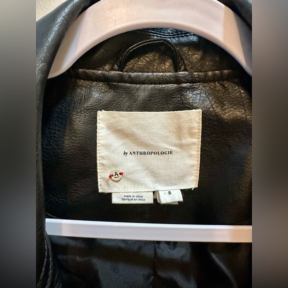 Anthropology Saige Faux Leather BLACK Moto Jacket Size Small - Picture 5 of 12